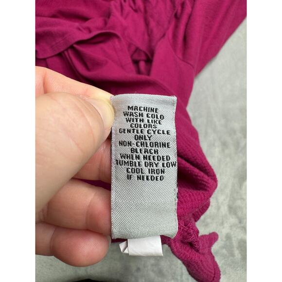 Catherines Top Womens 2X 22/24W Pink Textured Knit Round Neck 3/4 Sleeve Stretch - Picture 7 of 11